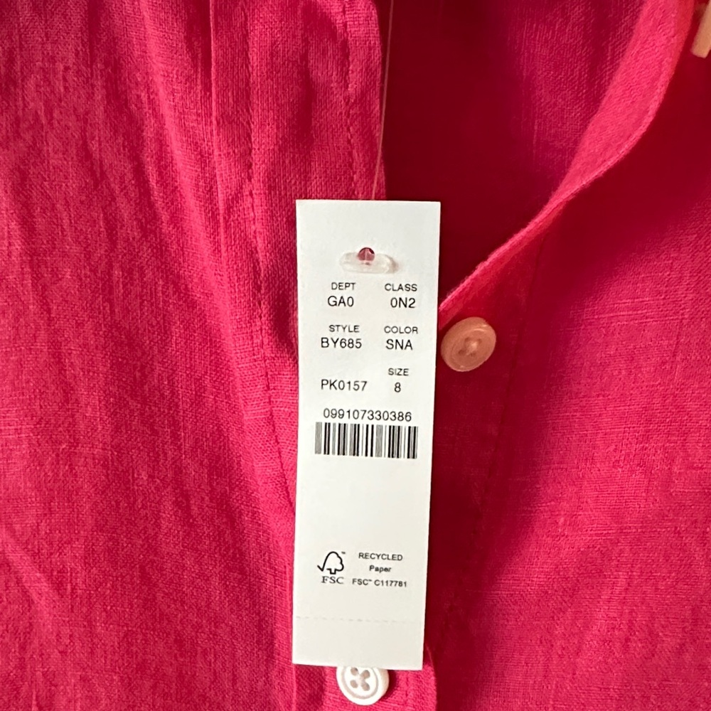 J. Crew Fuchsia Linen Shirt - Picture 3 of 4